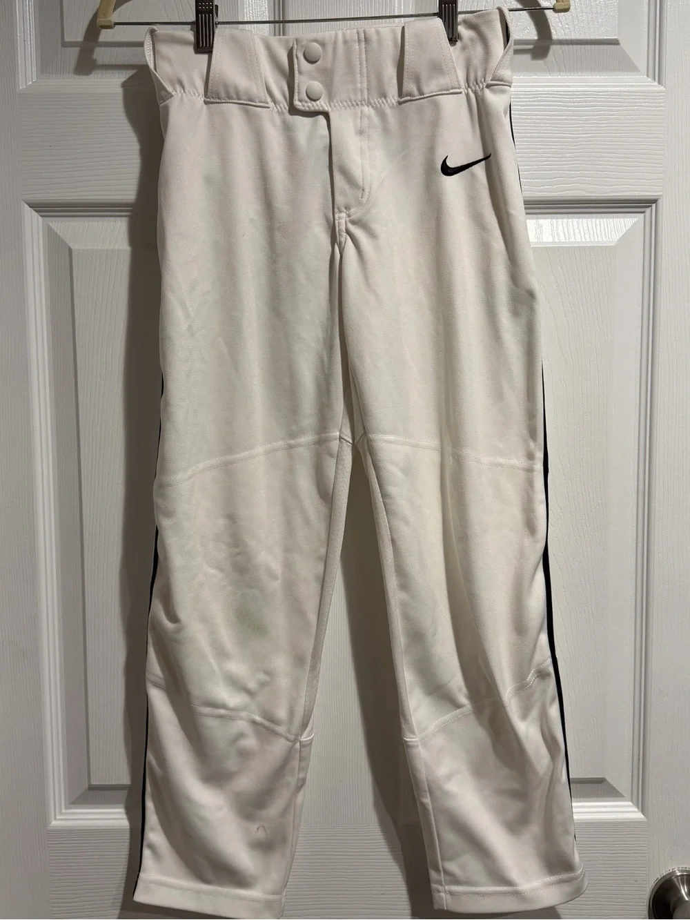 Nike Kids White Joggers with Black Piping